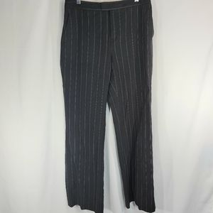 Linda Allard Ellen Tracy Black Textured Stitched Pin Stripes Dress Pants Size 6
